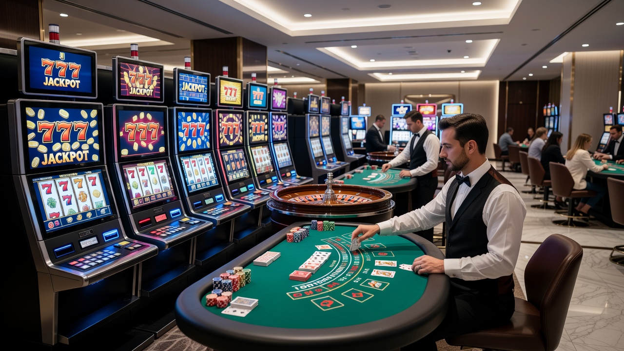 Live-Dealer-Sitzung in einem modernen Casino-Studio