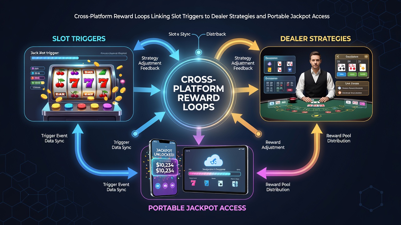Illustration der Verbindung zwischen mobilen Jackpot-Funktionen, Slot-Triggern und Live-Dealer-Strategien in plattformübergreifenden Belohnungssystemen