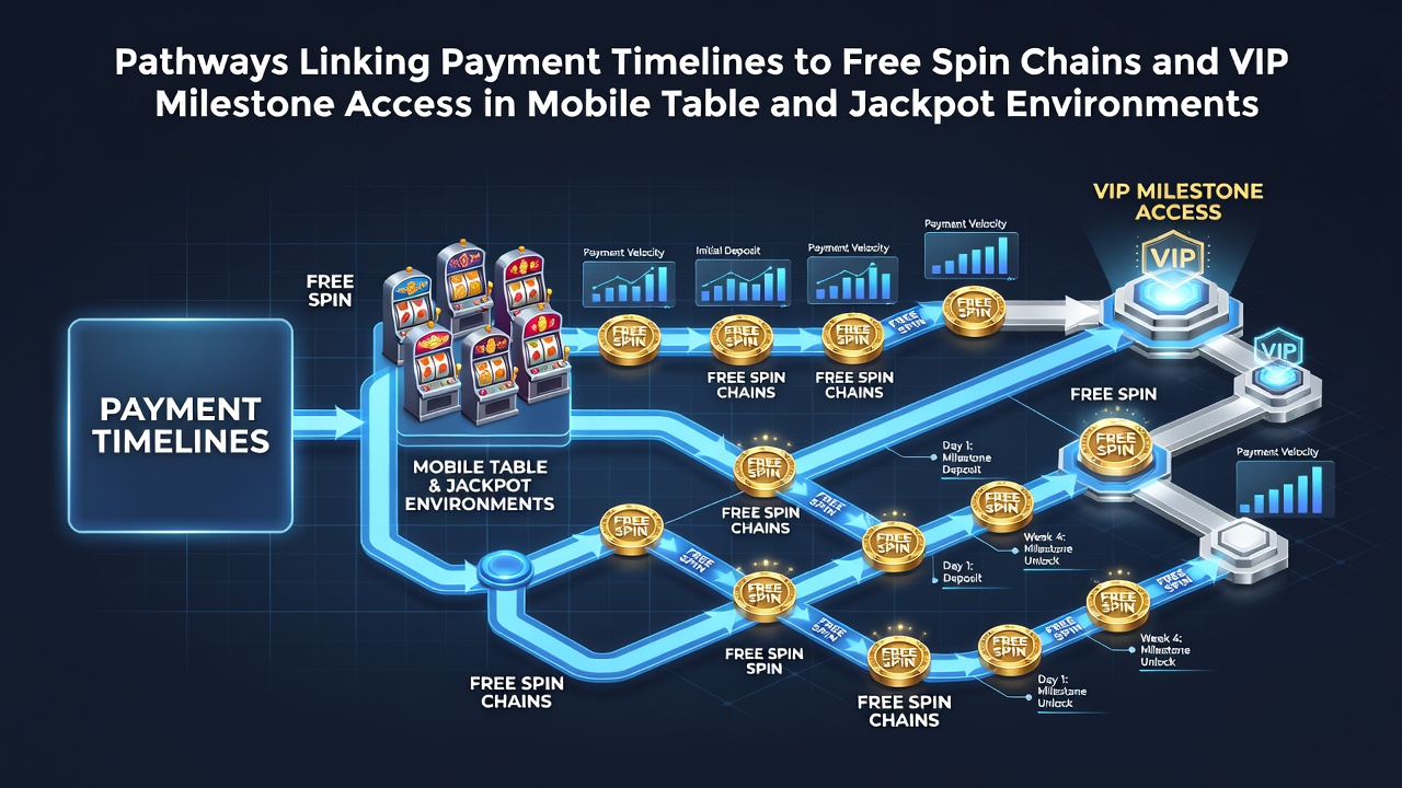Illustration der Verbindungen zwischen Zahlungszeitplänen und Freispielketten in mobilen Casino-Umgebungen