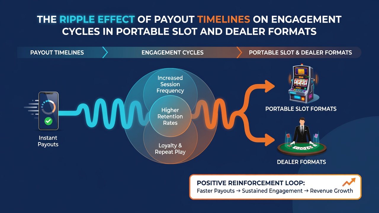 Diagramm zeigt Engagement-Kurven bei unterschiedlichen Auszahlungszeiten in mobilen Casino-Formaten